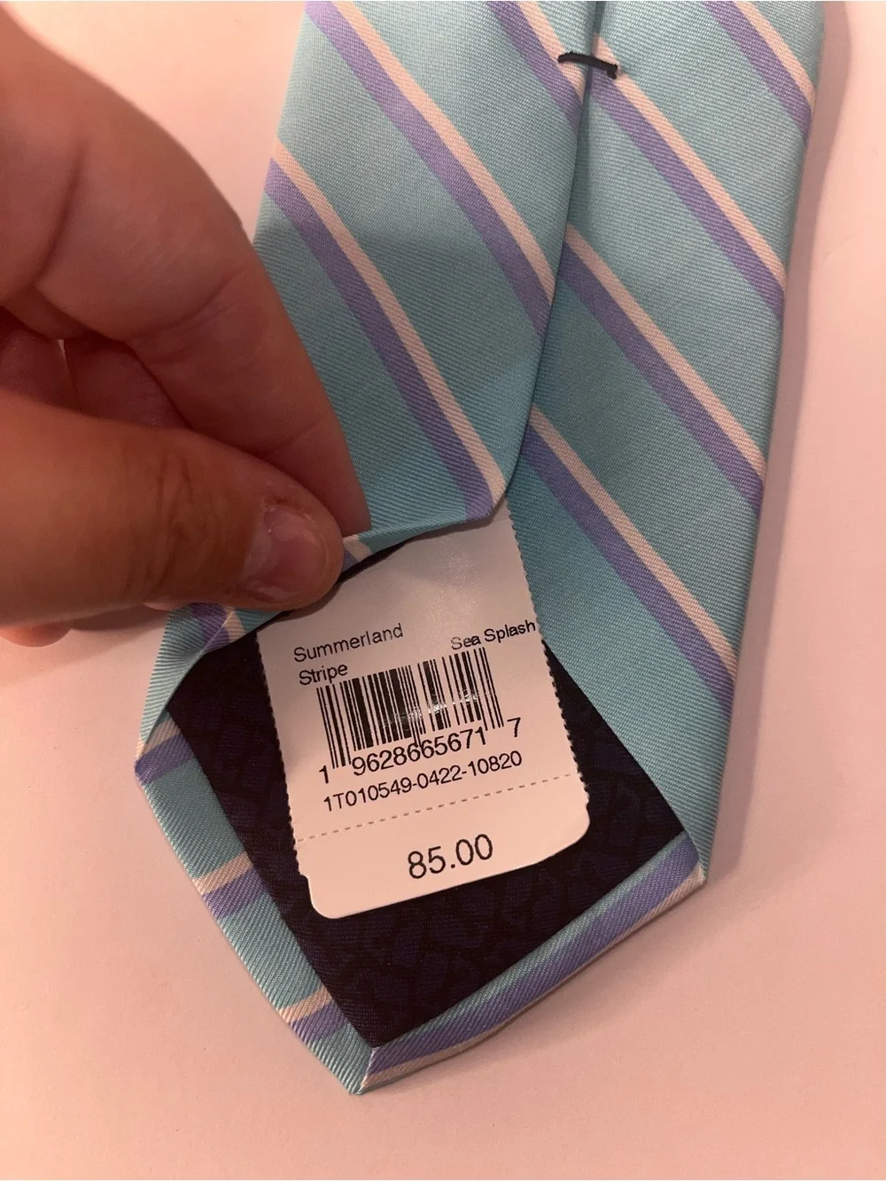 Men's Aqua Striped Silk Tie - Classic Formal Accessory Vineyard Vines NWT Blue